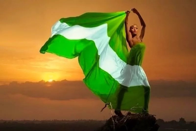 Nigeria-Flag-girl