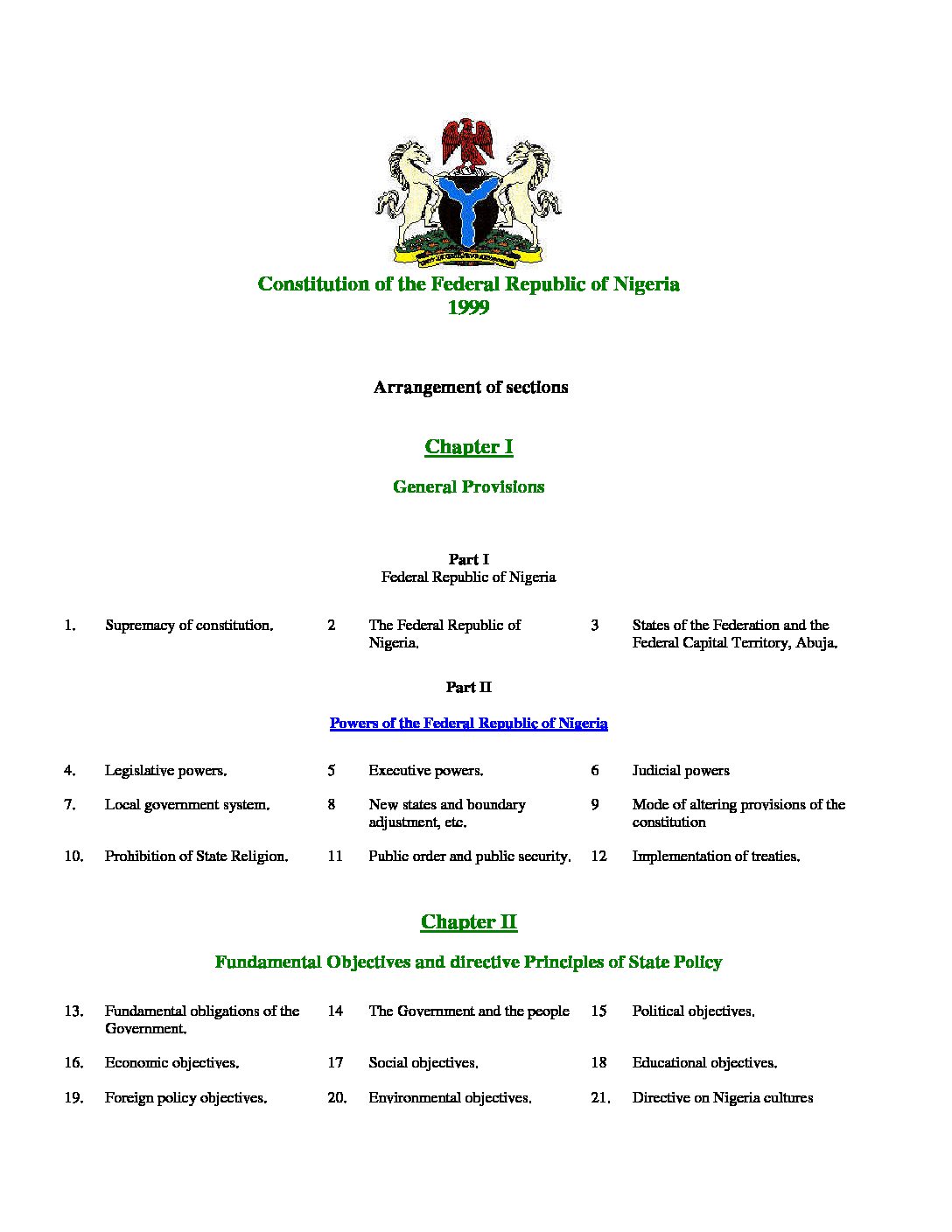 Nigerian Constitution Media Nigeria