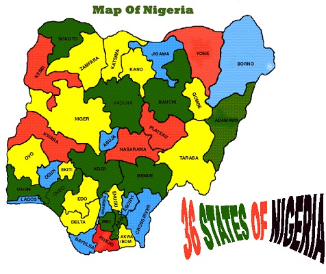 Map of Nigeria – 36 states